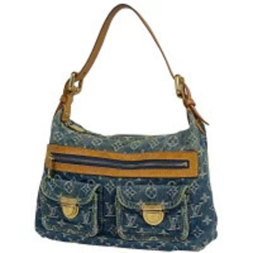 Louis Vuitton Baggy Shoulder Bag Hobo Handbag Monogram Denim Blue